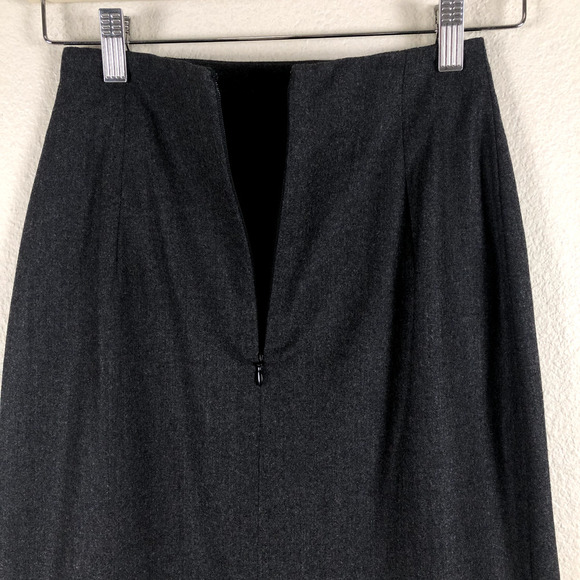 VINTAGE Burberrys Of London Skirt Gray Wool Pencil Midi Career Size X Small - Picture 5 of 15